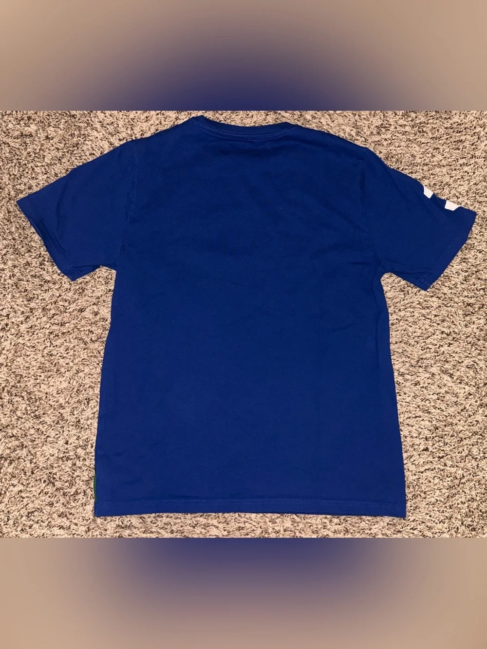 Ralph Lauren Royal Blue Tee & Short Set with Green Diagonal Stripes